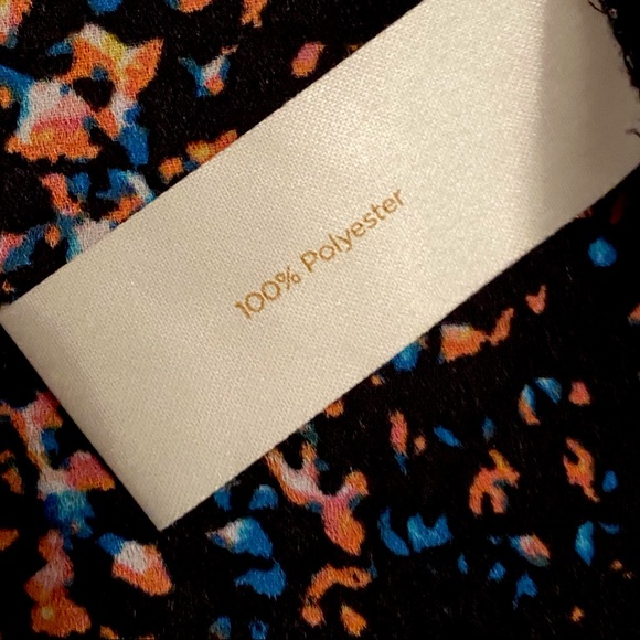 DECREE | LONG ARTSY PAINT SPLATTER V NECK BLOUSE SZ S - Picture 15 of 16